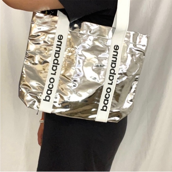 PACO RABANNE SILVER SPACE SHOPPING BAG/ TOTE - Picture 10 of 12